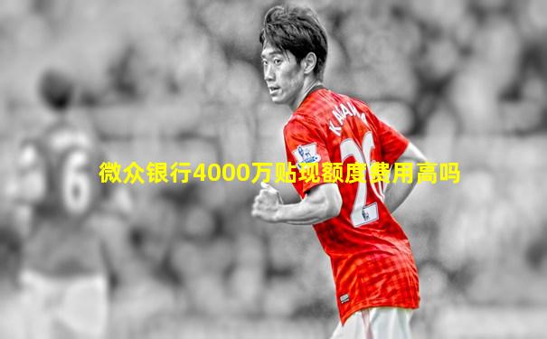 微众银行4000万贴现额度费用高吗